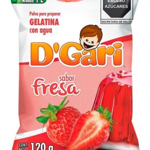 Gelatina En Polvo D'gari Sabor Fresa 120g_0