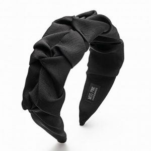 Diadema Corrugada Lisa Negra_0