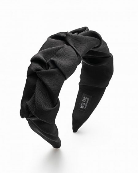 Diadema Corrugada Lisa Negra_0