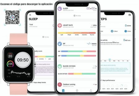 Reloj Bluetooth Deportivo Impermeable Rosa Ip68 Inteligente_5