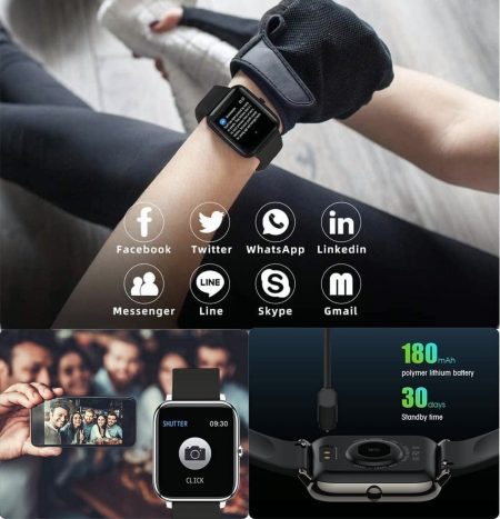 Reloj Bluetooth Deportivo Impermeable Rosa Ip68 Inteligente_11