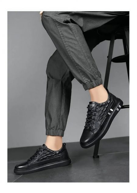 Tenis Cómodos Urbanos Impermeables De Cuero Para Hombre_18