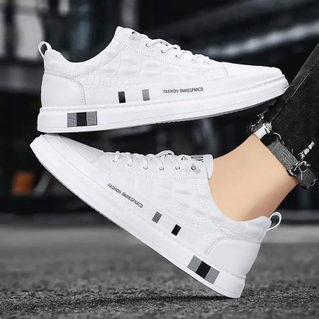 Tenis Cómodos Urbanos Impermeables De Cuero Para Hombre_4